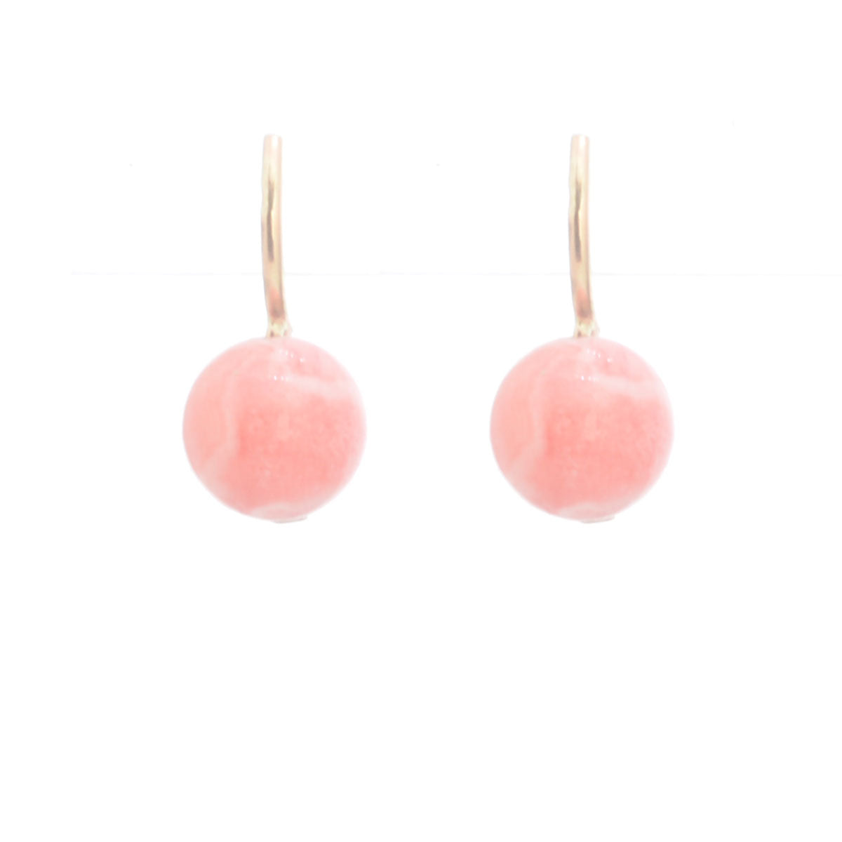 Mini Candy Hooplet Earrings Rhodochrosite