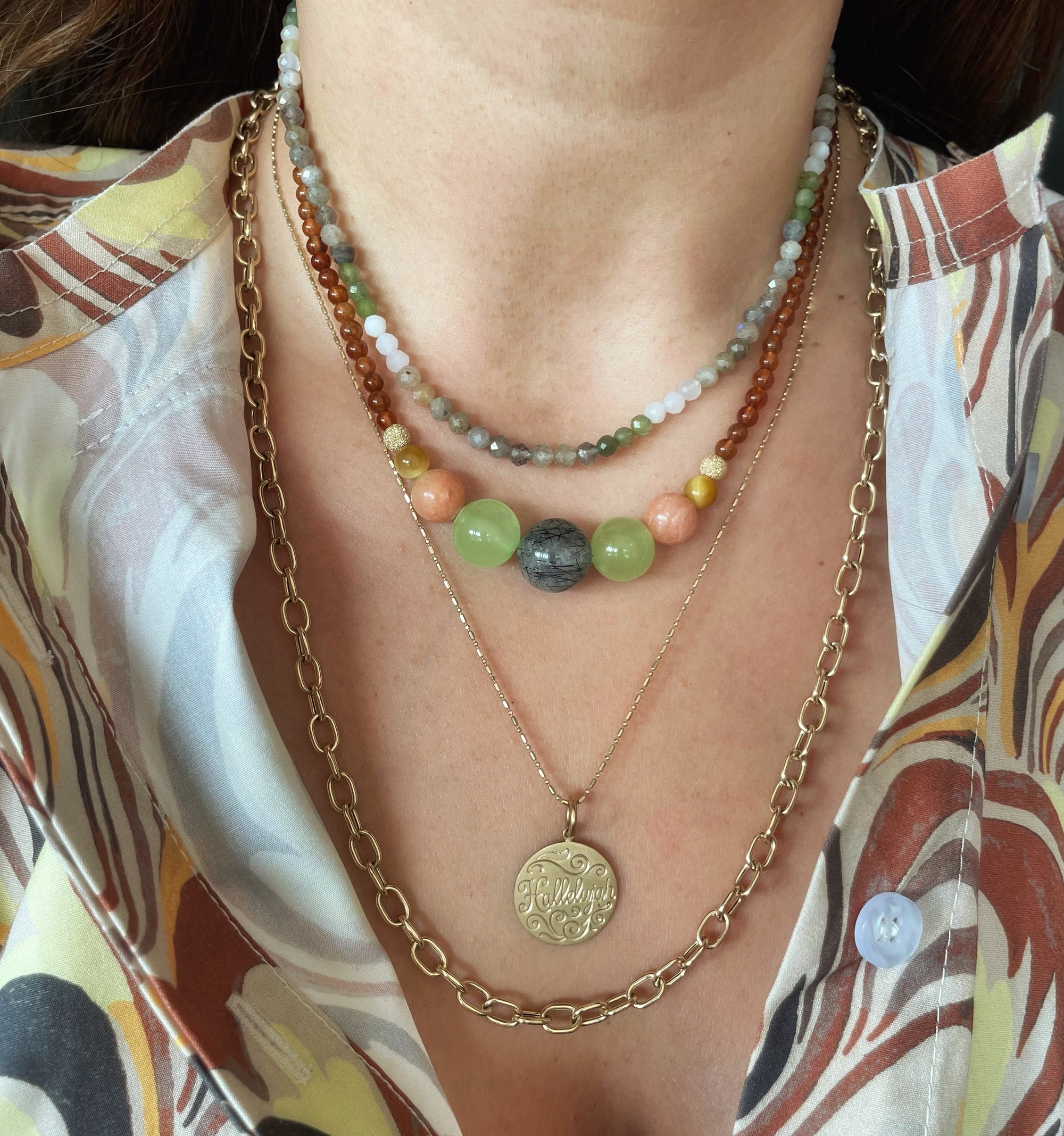 Autumnal Bright Necklace - Sage & Earth