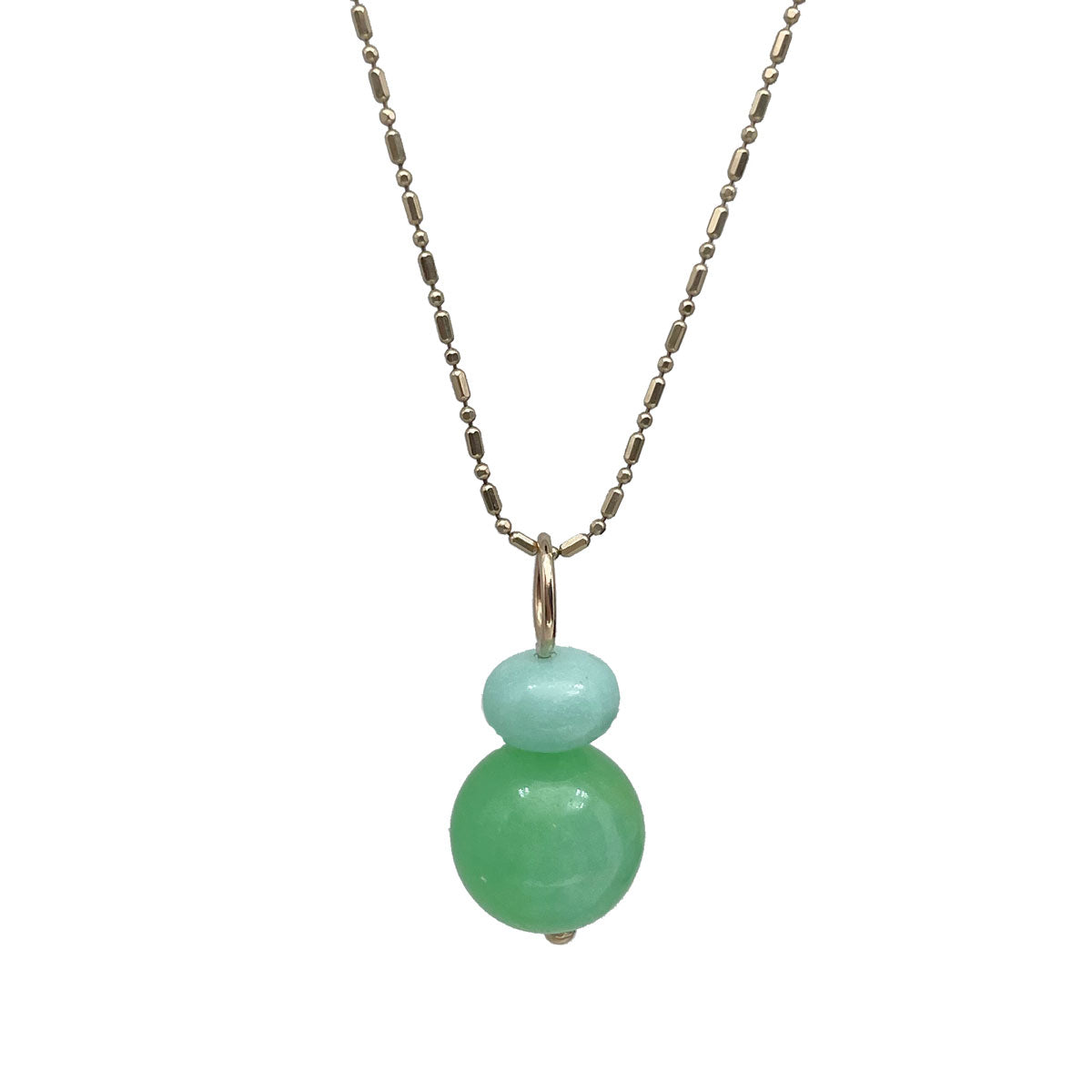 Lucky Pom Charm Chrysoprase Jade