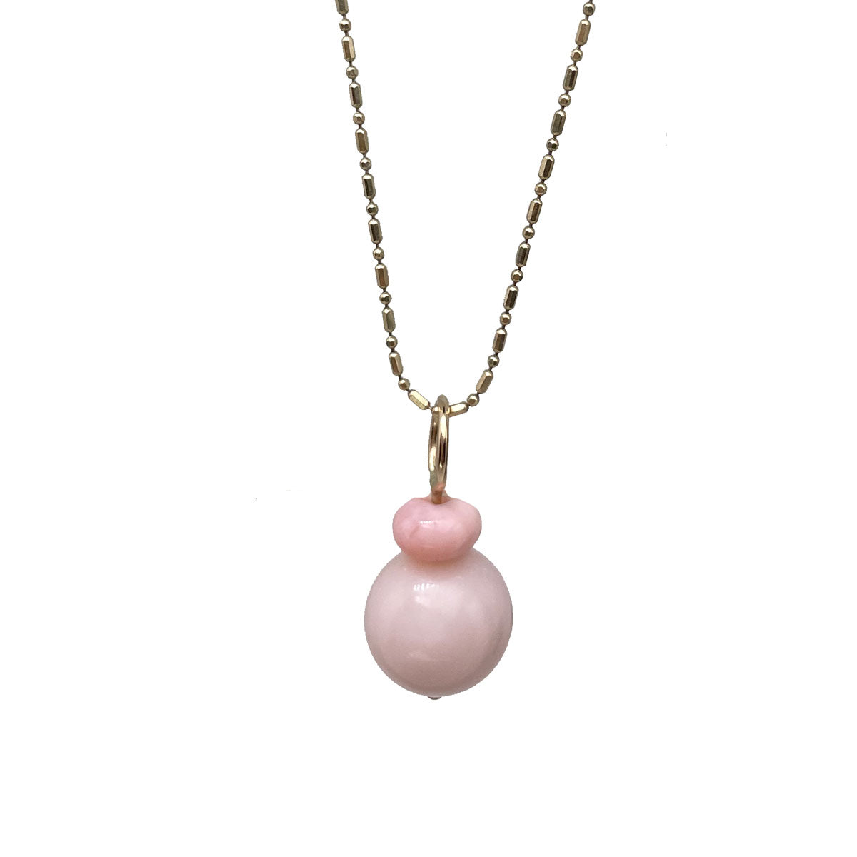 Lucky Pom Charm Double Pink Opal