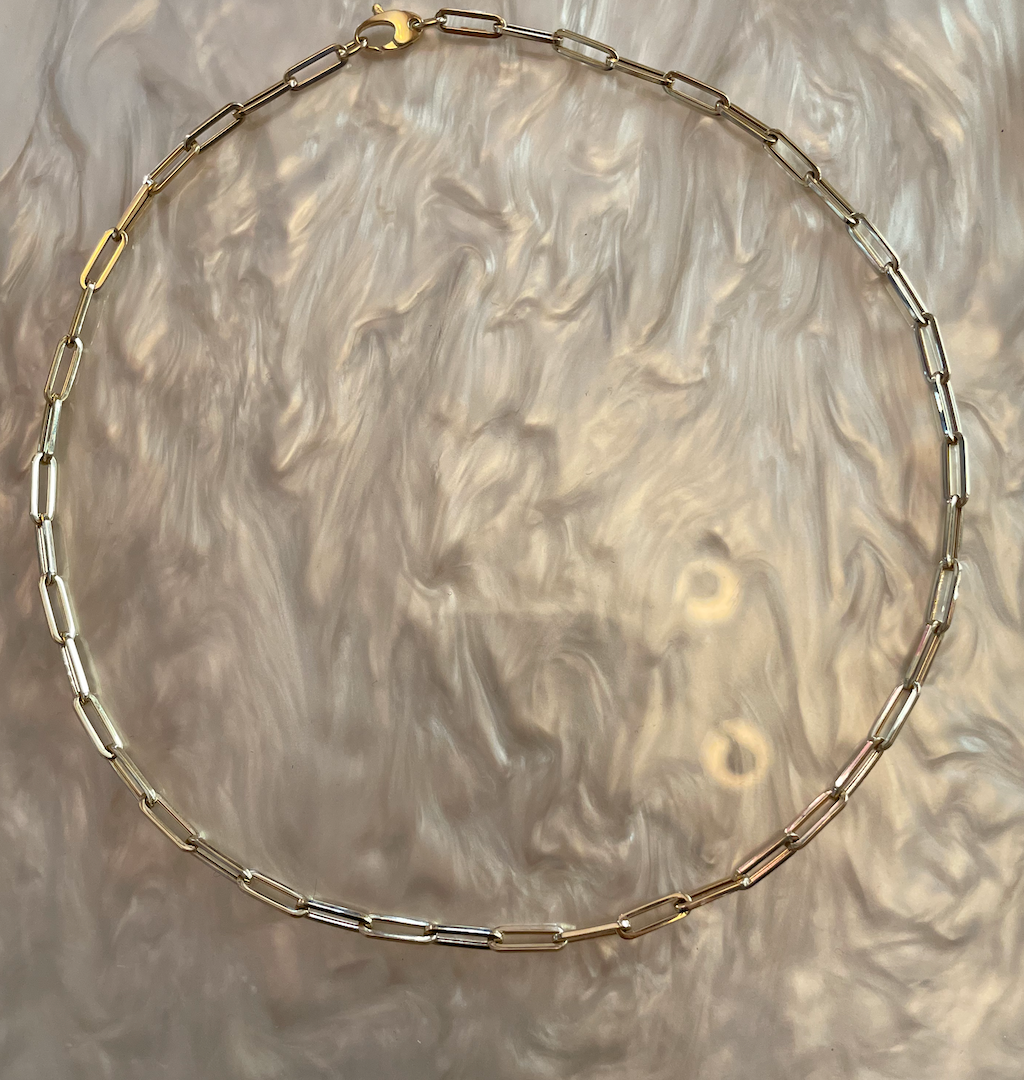 Paperclip 14k Gold Link Necklace