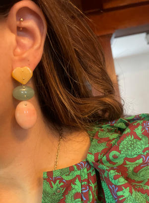 Mobile Earrings Jade and Aventurine