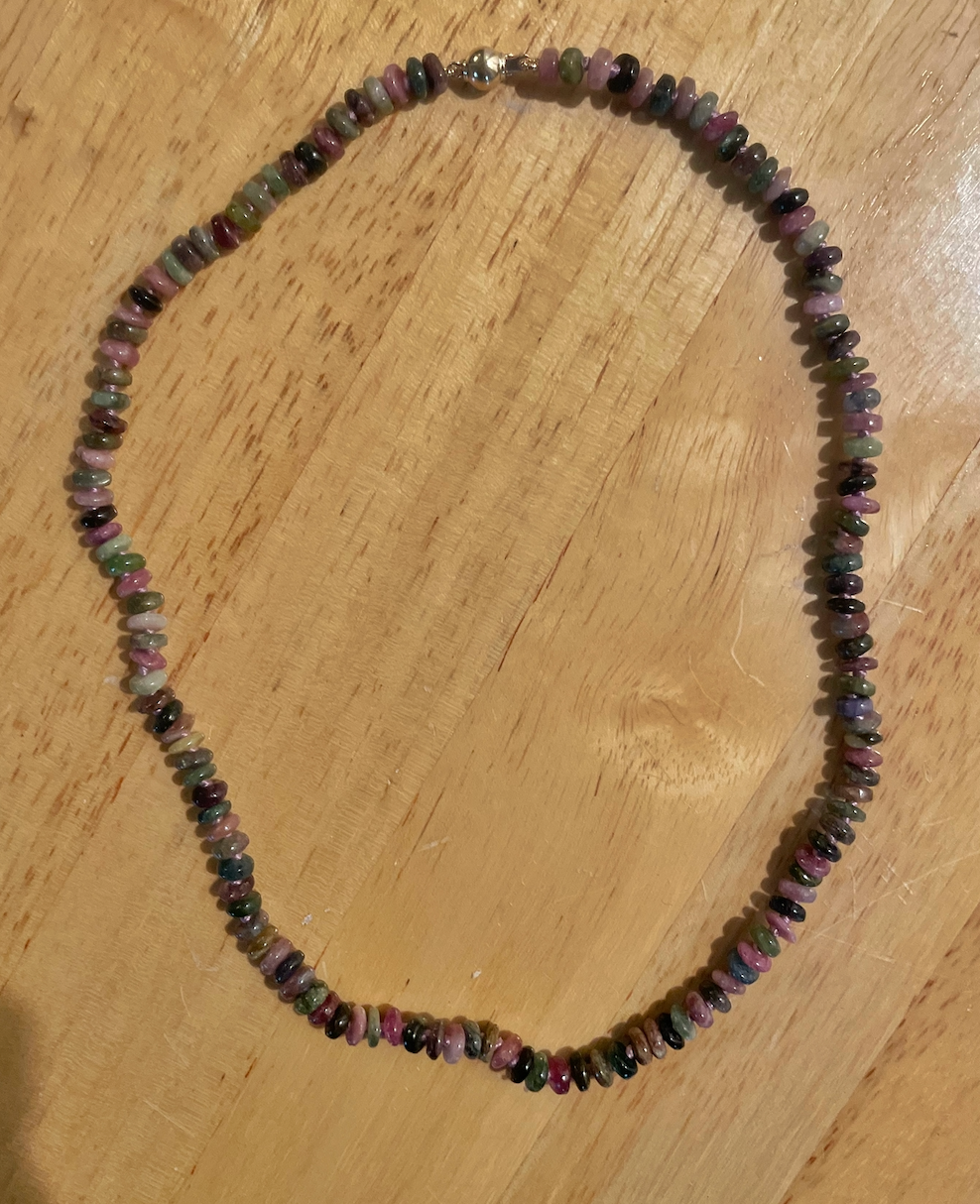 Beaded Tourmaline Necklace - Medium Size