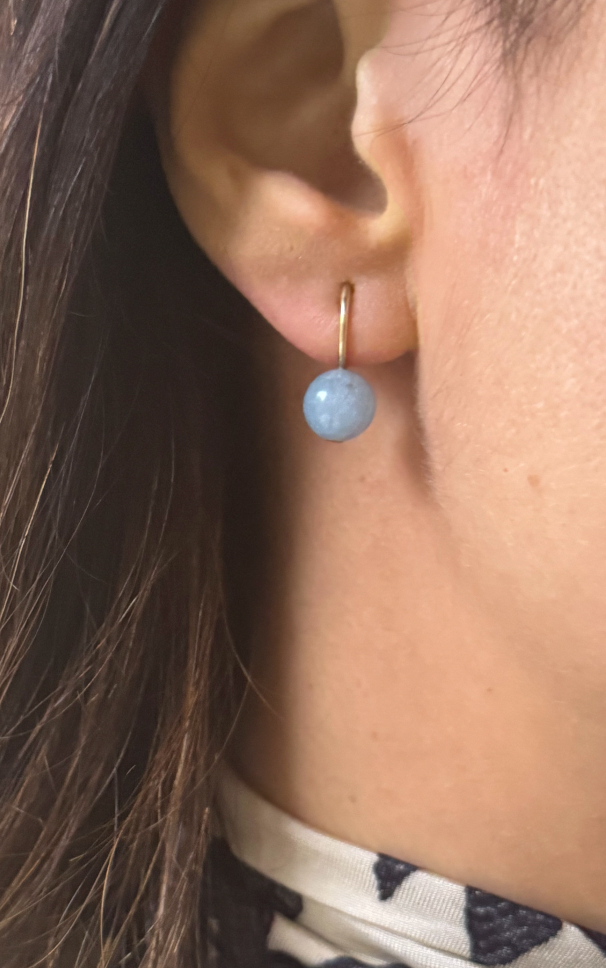 Mini Candy Hooplet Earrings Aquamarine