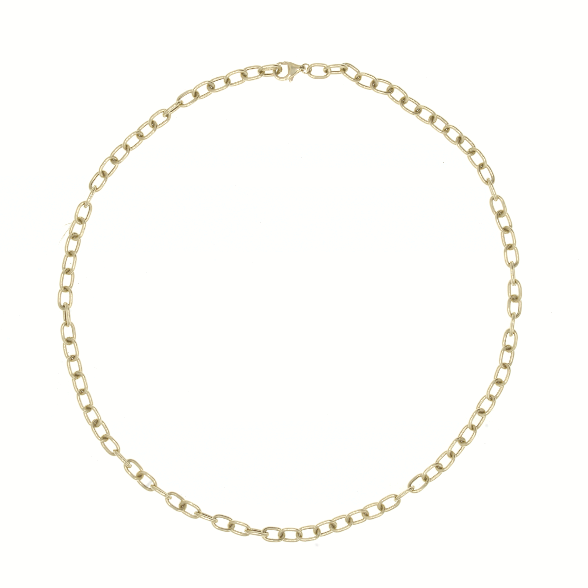 Heavy Hollow Italian 14k Gold Link Necklace
