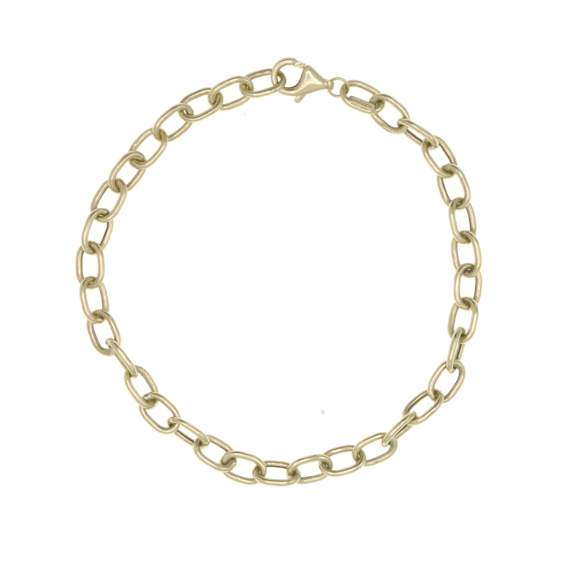Heavy Hollow Italian 14k Gold Link Bracelet