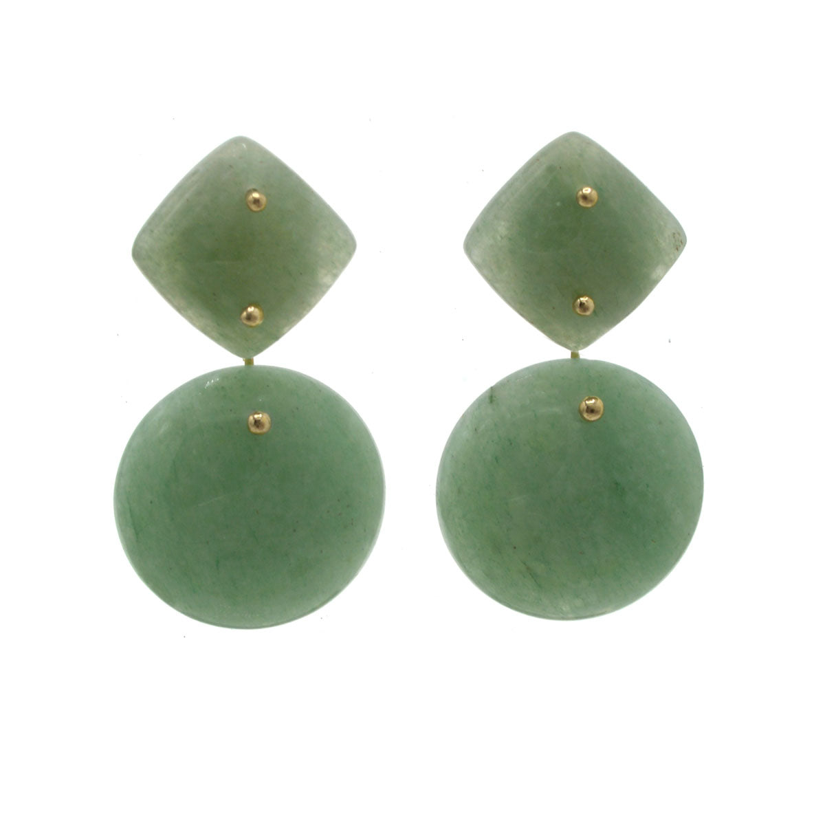 Mobile Earrings Double Mini Green Aventurine