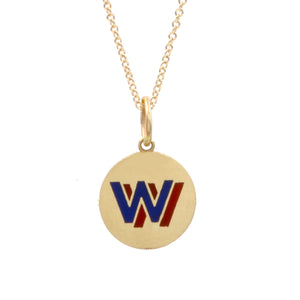 Custom Enamel Round Double Color Initial Necklace