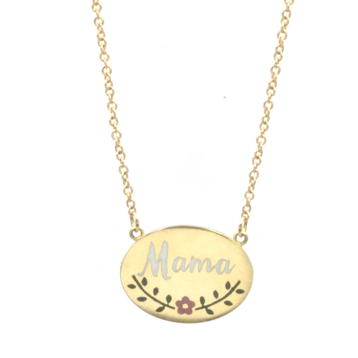 Custom Enamel Floral Signet Necklace