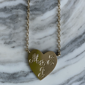 The Hand Engraved Heart Pendant Necklace