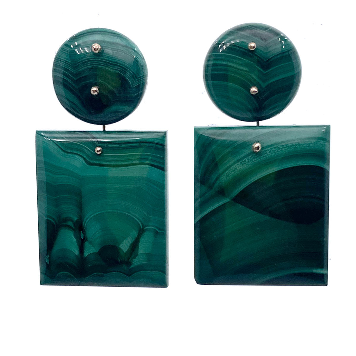 Mobile Earrings Large Malachite Double