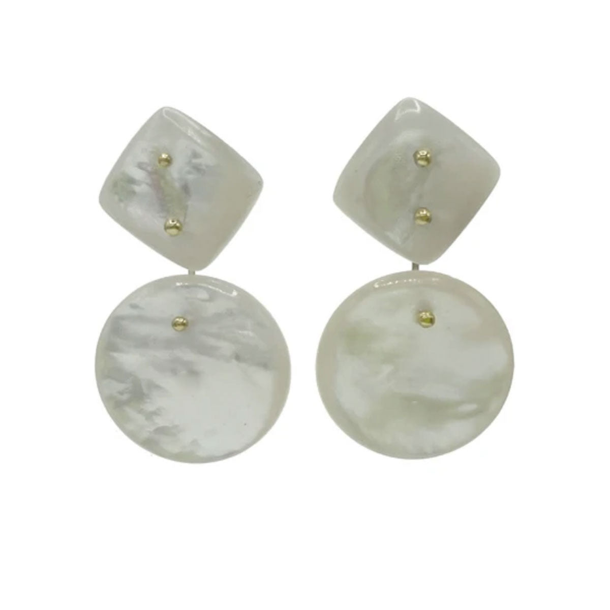 Mobile Earrings Mother of Pearl Double
