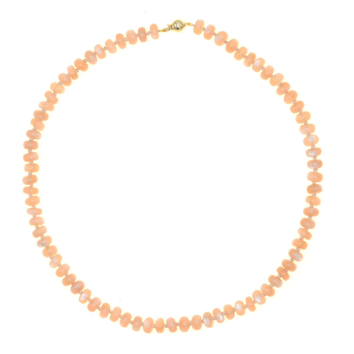Beaded Peach Moonstone Necklace