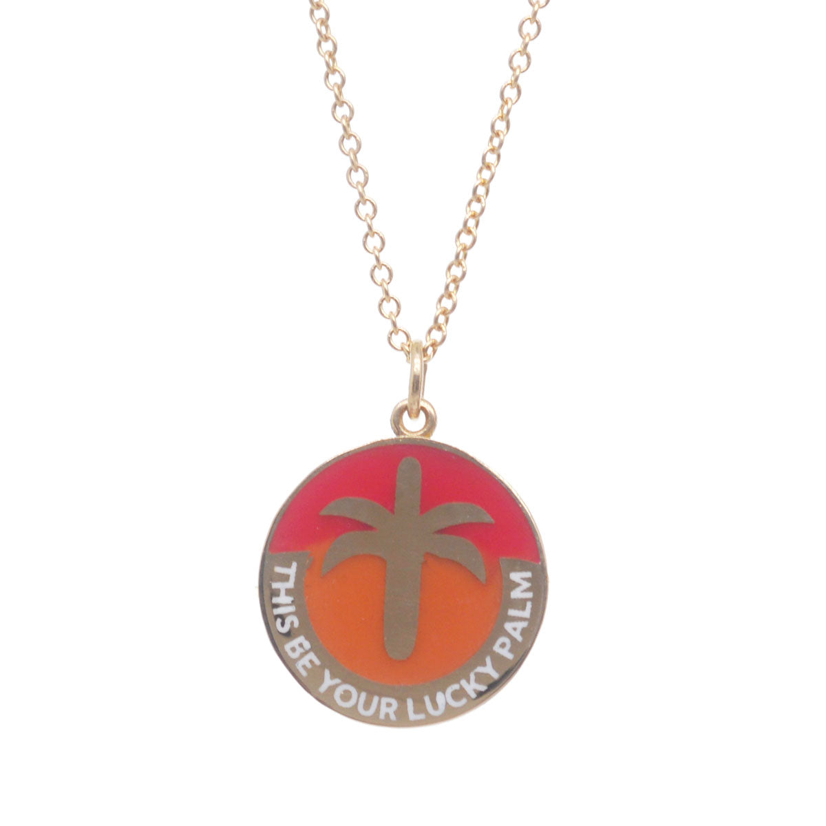 Sunset Enamel Lucky Palm Necklace