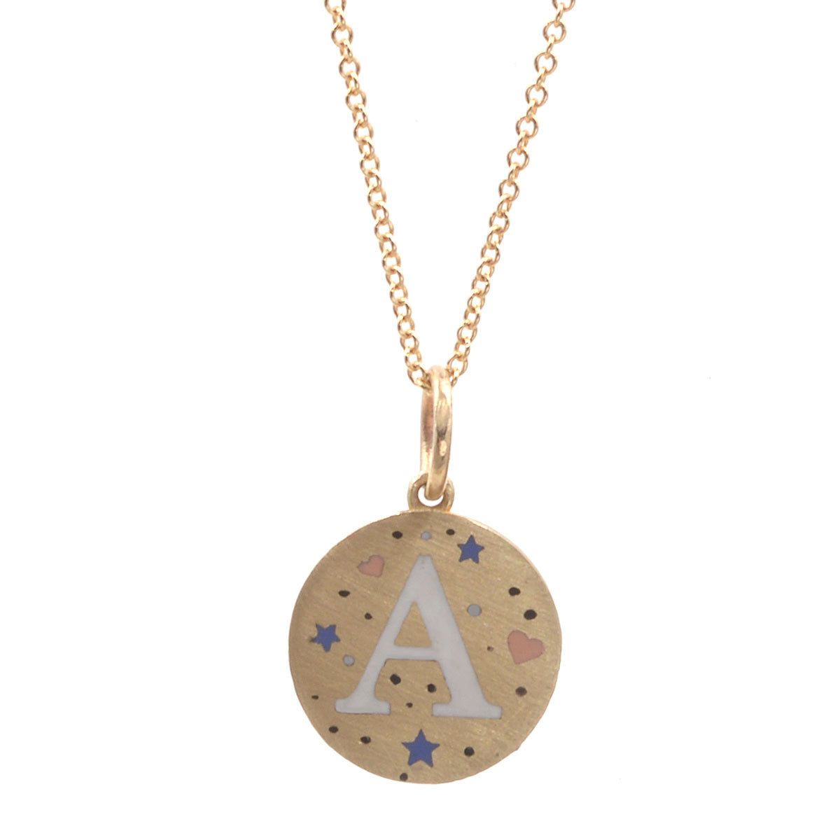 Custom Enamel Speckled Initials Necklace