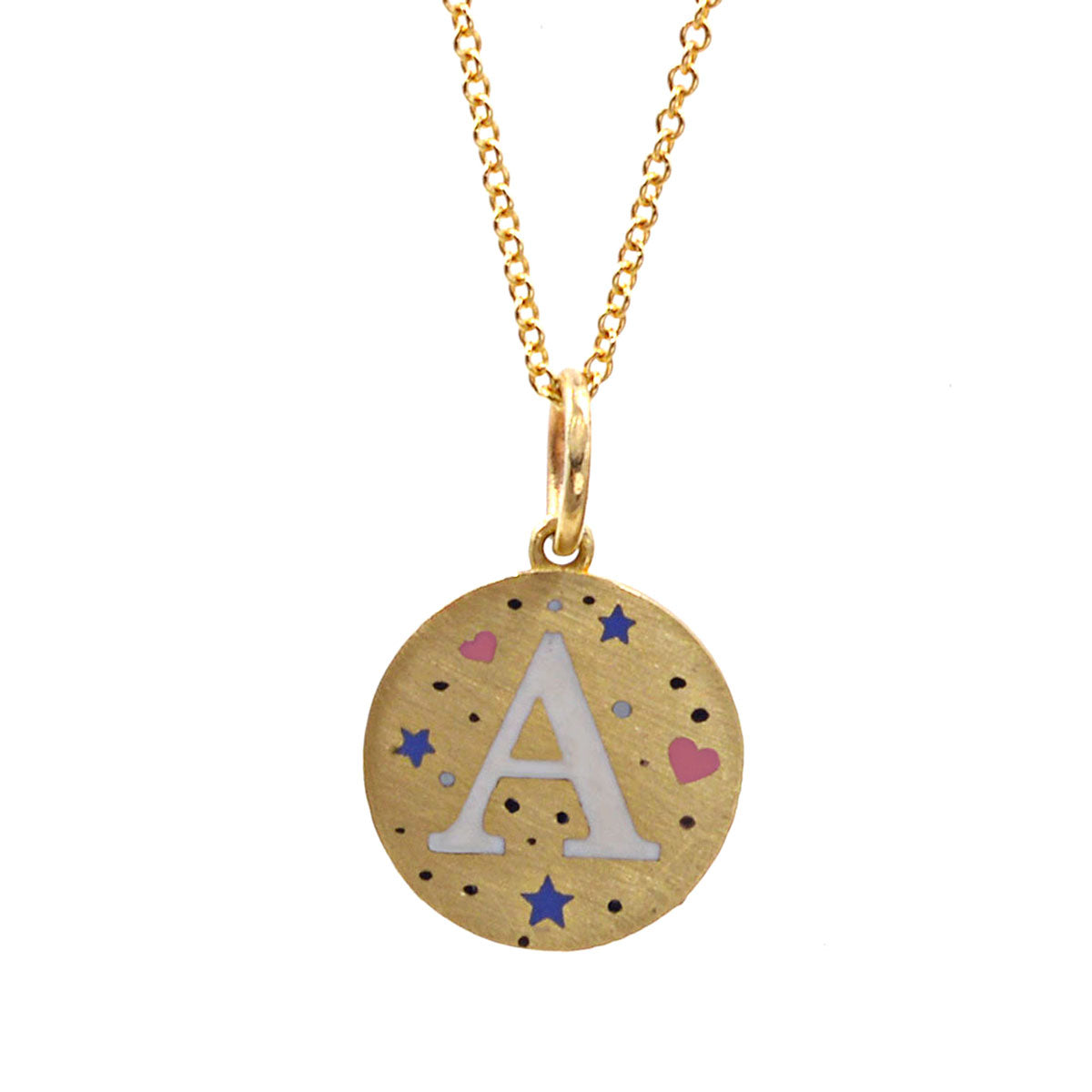 Custom Enamel Speckled Initials Necklace