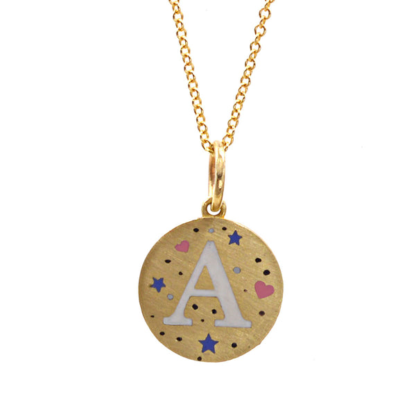 Personalized Custom Gold Enamel Initial Shapes Bracelet Letters Heart Star  Diamond - Jessica Winzelberg