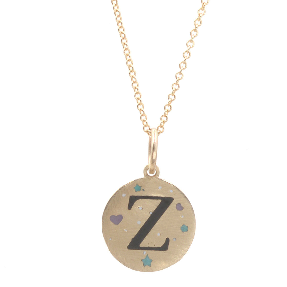 Custom Enamel Speckled Initials Necklace